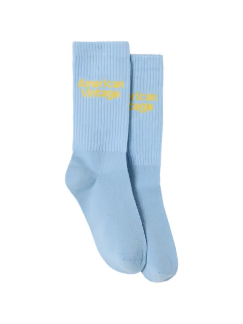 American Vintage Clypsun logo-intarsia socks Blue CLY00BH26