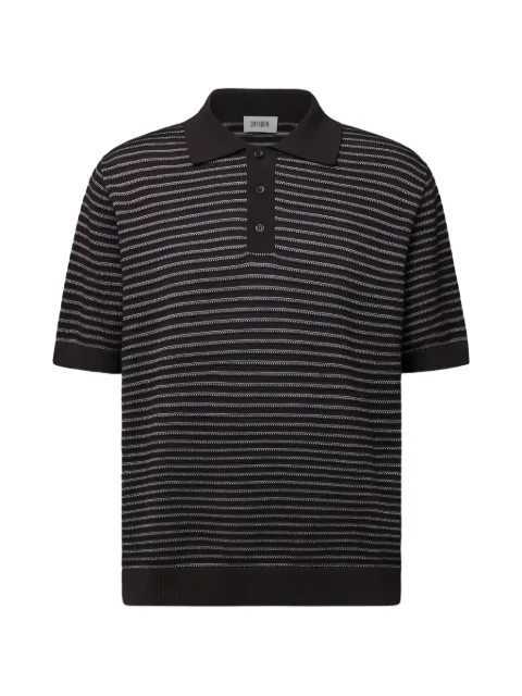 Drykorn Tamian striped polo shirt Brown 104842405648926
