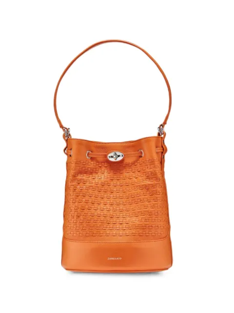 Zanellato small Musiva woven-design bucket bag Orange MONDASMUSIVA