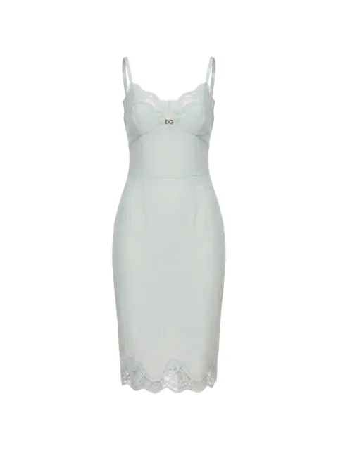 Dolce & Gabbana lace-trim midi dress Green F6G6VT