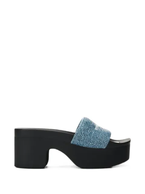 Alexander Wang crystal-embellished denim sandals Blue 30326S018