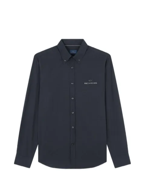 Paul & Shark logo-print button-down shirt Blue 14313173CF011