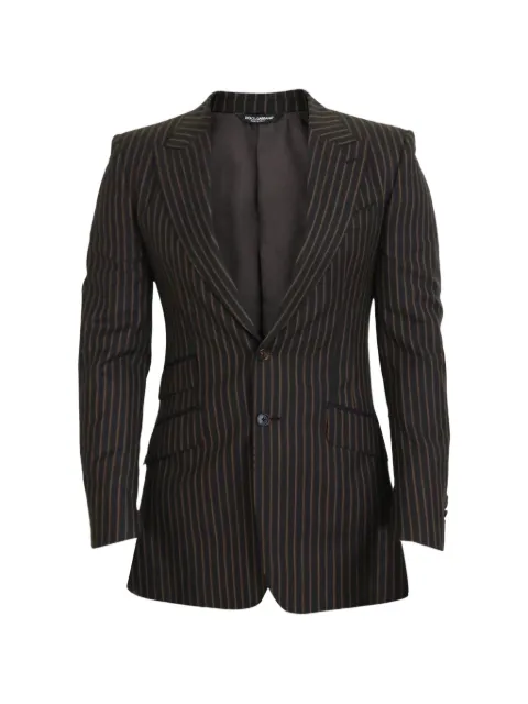 Dolce & Gabbana pinstripe-pattern single-breasted blazer Black JKT3440