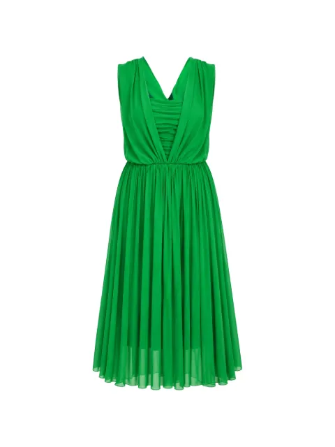 Dolce & Gabbana pleated silk midi dress Green DR2557