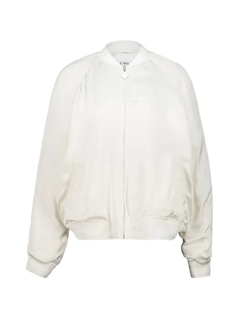 Casablanca embroidered satin bomber jacket White WPF26JK37301