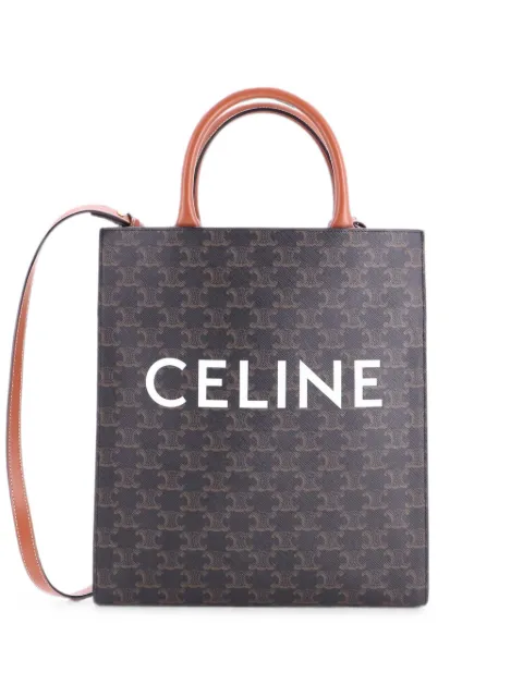 Celine Pre-Owned Vertical Cabas Triomphe Coated Canvas Small tote bag Brown MGTTDCB1SOUZLNRB
