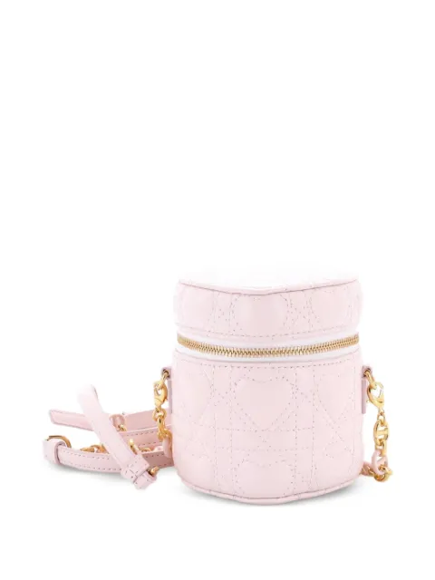 Christian Dior Pre-Owned Lady Dior Vanity Case Heart Cannage Quilt Leather Micro pouch Pink Z4Q2L358YVZU2MS7