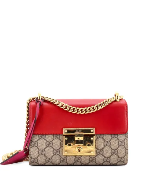 Gucci Pre-Owned Padlock Shoulder Bag GG Coated Canvas and Leather Small crossbody bag Red GHCCR2644NSB2NX8