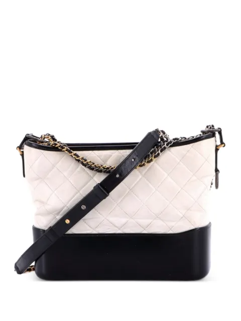 CHANEL Pre-Owned Gabrielle Quilted Aged Calfskin Medium hobo bag White DVX2HHW0Q9T6BMUW