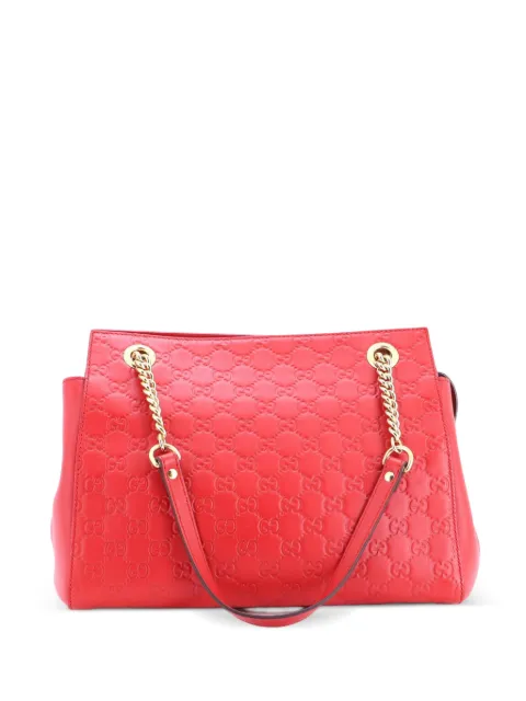 Gucci Pre-Owned Soft Signature Shoulder Bag Guccissima Leather Medium tote bag Red 2FWS7JH8LGW0RXGL