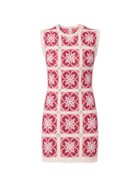 Dolce & Gabbana crochet-knit floral-motif mini dress Pink 81956