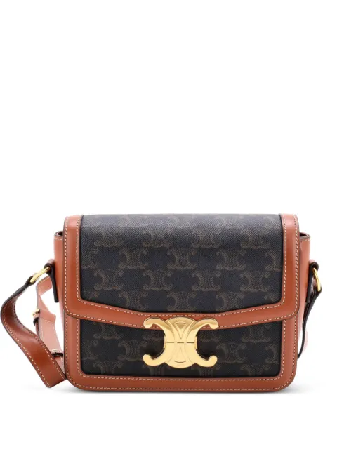 Celine Pre-Owned Triomphe Triomphe Coated Canvas Teen shoulder bag Black P8M5IFV7BGP11R5M