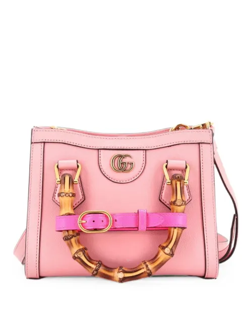 Gucci Pre-Owned Diana NM Bamboo Handle Tote Leather Mini crossbody bag Pink N6J8Z41KHTUX2FS2