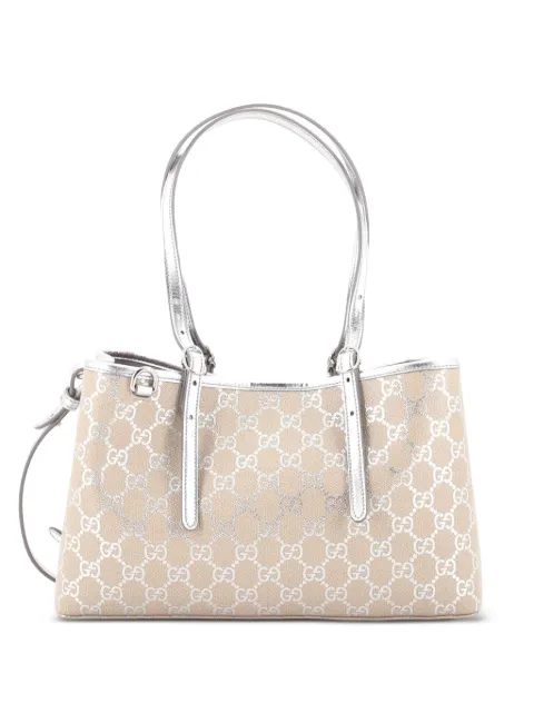 Gucci Pre-Owned Emblem GG Coated Canvas Small tote bag Neutrals HLFFXA1AZDW21UXO