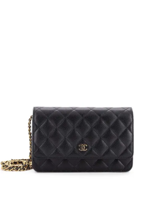 CHANEL Pre-Owned Wallet on Chain Quilted Caviar crossbody bag Black FHSBNZTTJ2RHWSHM