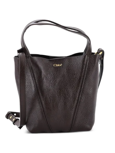 Chloé Pre-Owned Spin Tote Leather Small crossbody bag Brown 5FUAMV8KRJBSXOWC