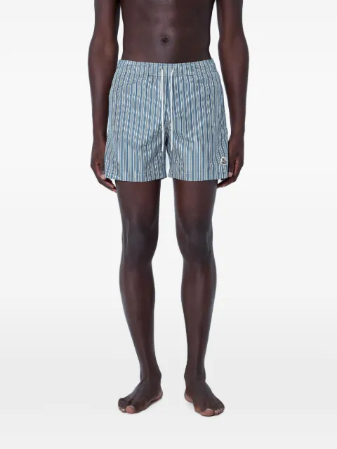 Moncler stripe-pattern drawstring swim shorts Blue L10912C00010M9788