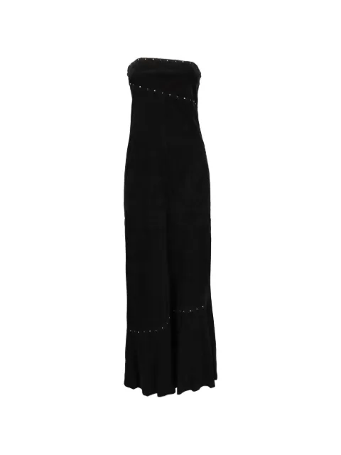 margherita mosconi studded strapless maxi dress Black W275263