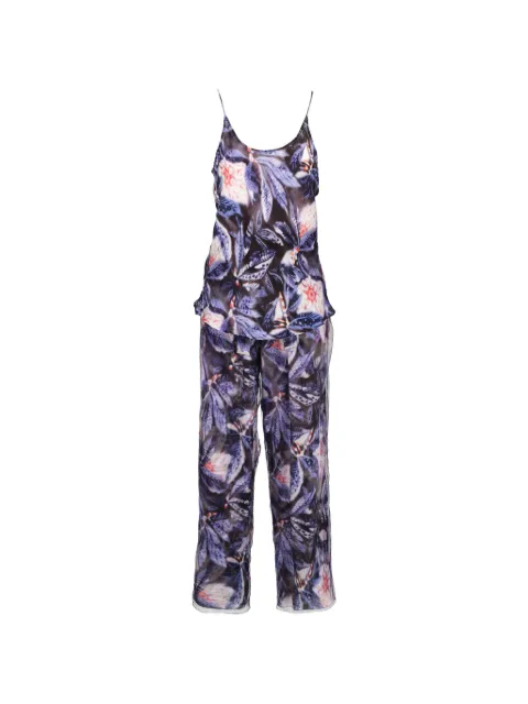 Giorgio Armani Pre-Owned floral-print wide trousers set Purple W2752634