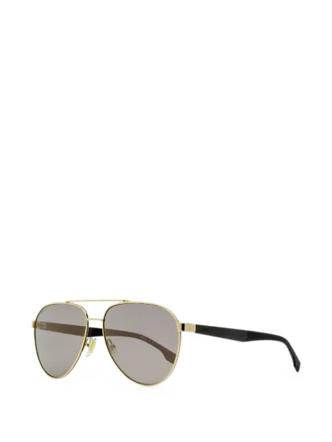 BOSS double-bridge pilot sunglasses Gold 205924RHL60WM