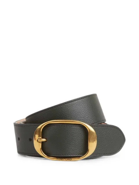 TOM FORD grainy-leather buckle belt Green TB279LCL615X