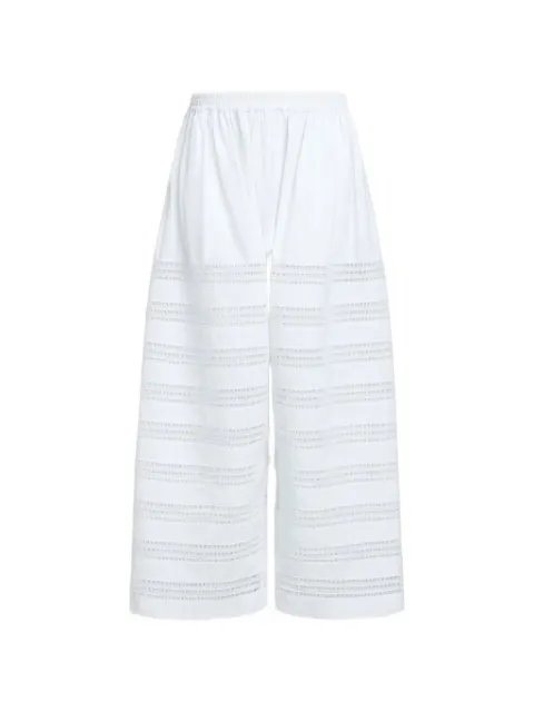 Alaïa open-knit cotton-poplin trousers White AA9P1392T611D
