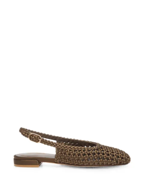 Stuart Weitzman Marina woven slingback pumps Brown SN704KOTVC5