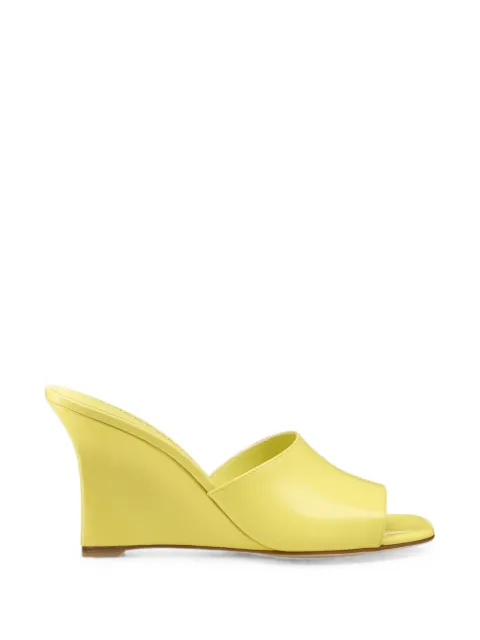 Stuart Weitzman Vinnie patent-leather wedge sandals Yellow SN833PATAP0