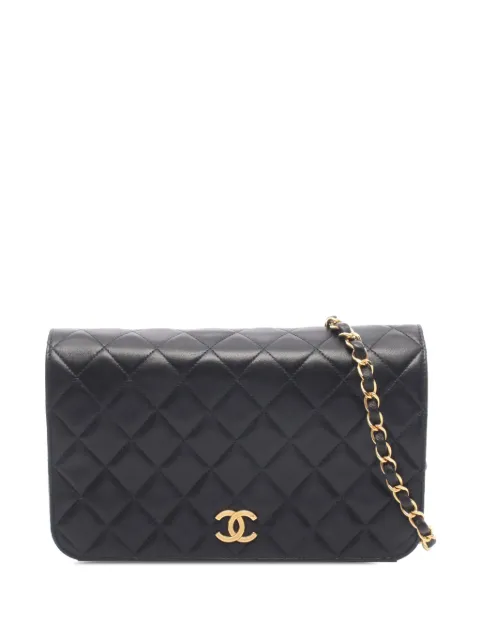 CHANEL Pre-Owned 1996-1997 Medium Quilted Lambskin Full Flap crossbody bag Black TH7AVX9B9I5R0IEL