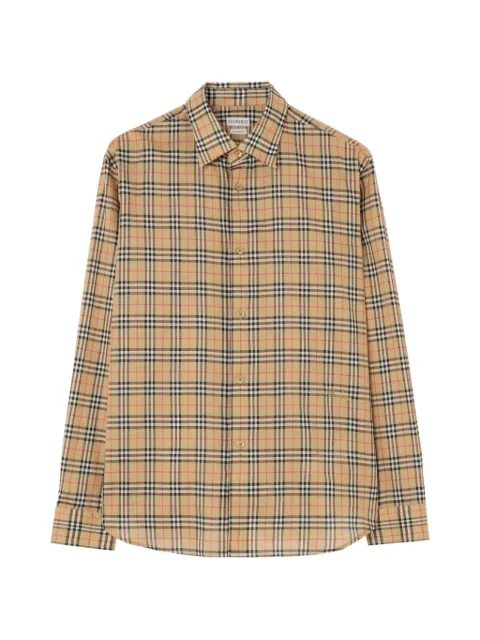 Burberry check-pattern long-sleeve shirt Neutrals 8130238175574