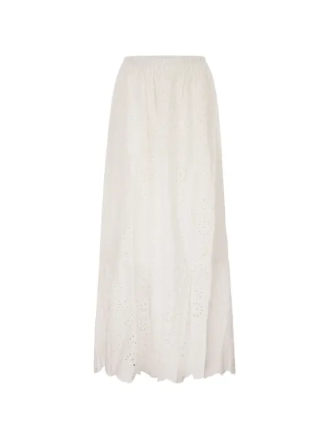 MC2 Saint Barth broderie anglaise gathered maxi skirt White JNN000108905L