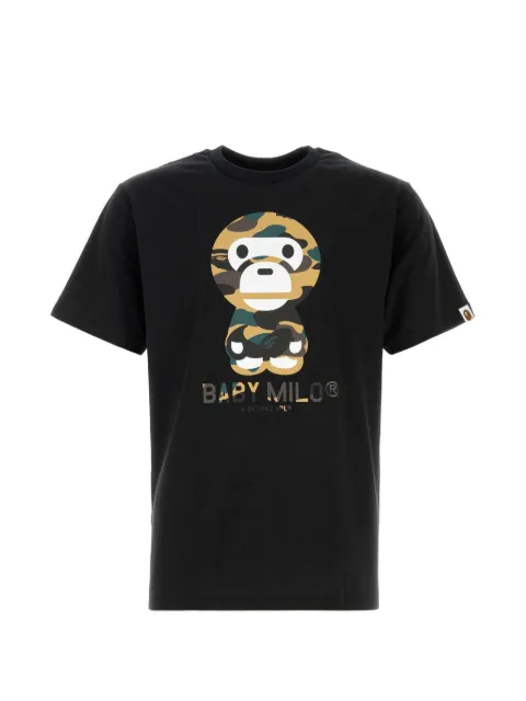 A BATHING APE® Baby Milo print T-shirt Black 002TEM301006M