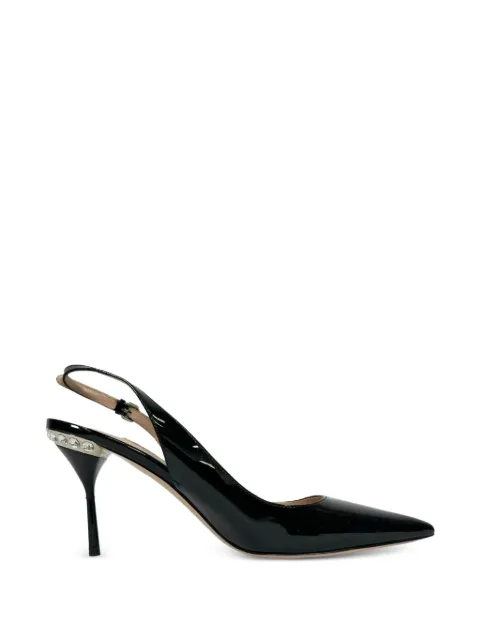 Miu Miu Pre-Owned embellished slingback pumps Black RFCPUGBSH755326W