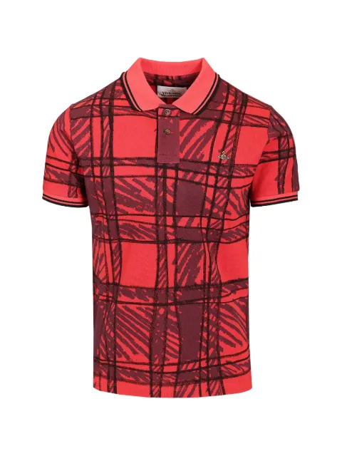 Vivienne Westwood abstract-patterned short-sleeved polo shirt Red 2H01000YJ00BR
