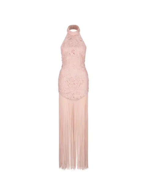 Atoir Elle fringed textured-finish maxi dress Pink AT240334