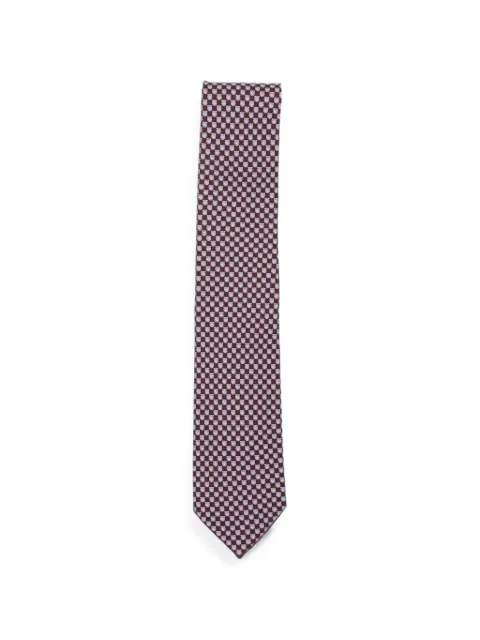 Ferragamo Gancini-print tie Brown 794631