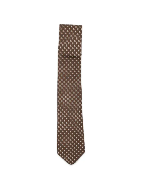 Ferragamo Animali duck-print tie Brown 794611