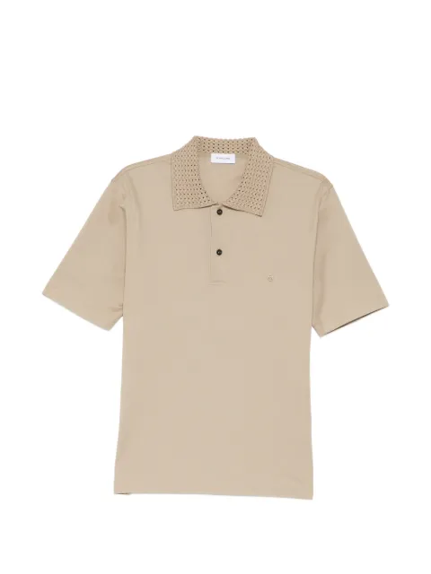 Ferragamo knitted-collar piqué polo shirt Neutrals 794097