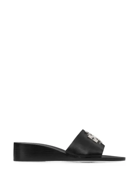 Tory Burch Charlie logo-plaque wedge sandals Black 183698