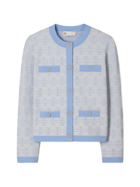 Tory Burch Kendra monogram-pattern cardigan Blue 182086