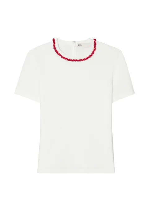 Tory Burch embellished cotton T-shirt White 182119