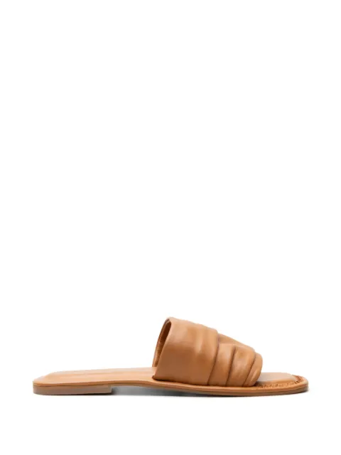 Free People Evelyn ruched leather sandals Neutrals 98524721