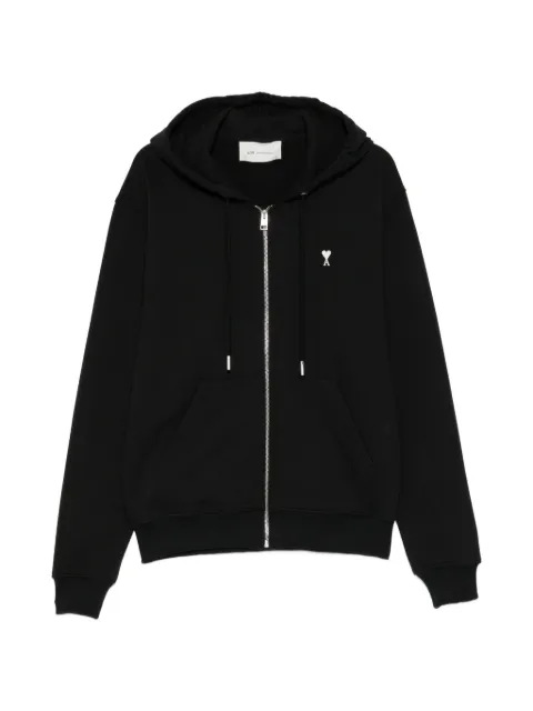 AMI Paris logo-embroidered hoodie Black HSW765730