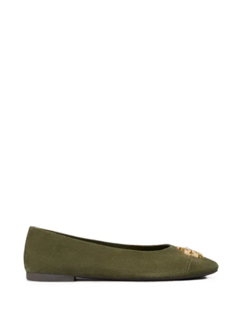 Tory Burch Charlie logo-plaque ballet flats Green 186910