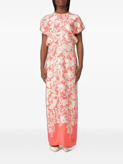 Agnona floral-print silk maxi dress Orange TR1102S4064