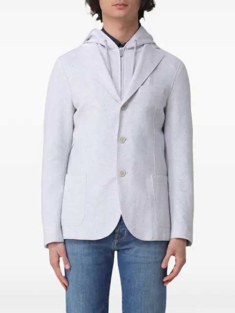 Eleventy single-breasted piqué-jersey blazer Grey M70GIAF02TES0M037