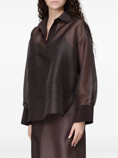 Agnona silk organza blouse Brown TD1104U4117