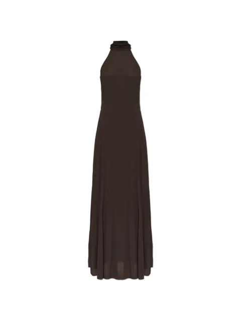 SAMSOE SAMSOE halterneck tie-fastening dress Brown F262001230
