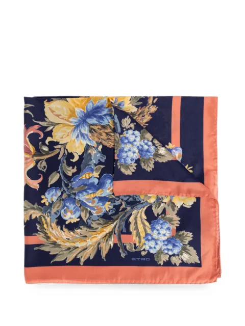ETRO floral-print silk scarf Blue WAXA0006AK19C