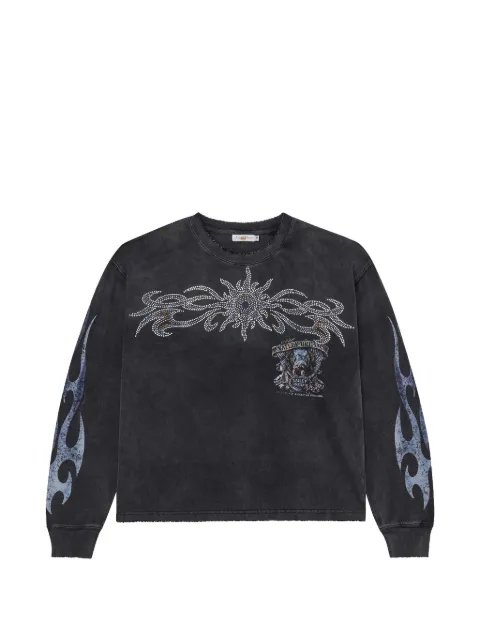 Vale rhinestone-embellished graphic-print T-shirt Black VAL250